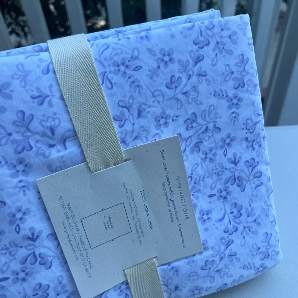 Pottery Barn Kids Andrea Duvet Cover - Blue and Purple